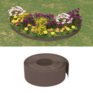 vidaXL Záhradné obruby 2 ks hnedé 10 m 20 cm polyetylén
