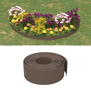 vidaXL Záhradné obruby 4 ks hnedé 10 m 20 cm polyetylén