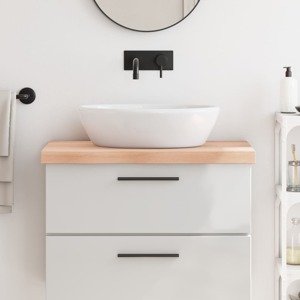 vidaXL Kúpeľňová doska 80x50x(2-6) cm neošetrený masív