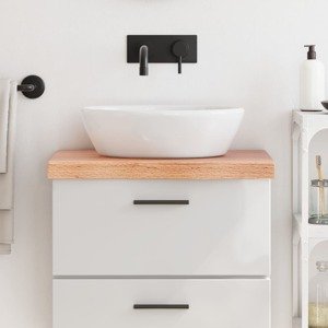 vidaXL Kúpeľňová doska bledohnedá 60x40x(2-6) cm ošetrený masív