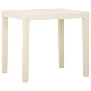 vidaXL Záhradný stôl biely 79x65x72 cm plast