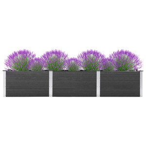 vidaXL Vyvýšený záhradný záhon 300x50x54 cm WPC sivý
