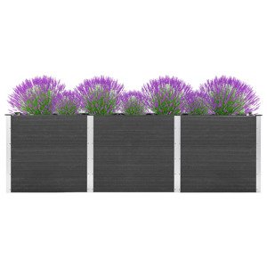 vidaXL Vyvýšený záhradný záhon 300x100x91 cm WPC sivý