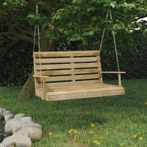 vidaXL Hojdacia lavica 110 cm, impregnovaná borovica