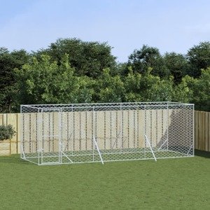 vidaXL Vonkajší koterec pre psov strieborný 6x2x2 m pozinkovaná oceľ