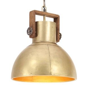 vidaXL Industriálna závesná lampa 25 W mosadzná 40 cm okrúhla E27