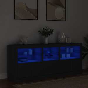 vidaXL Komoda s LED svetlami čierna 162x37x67 cm