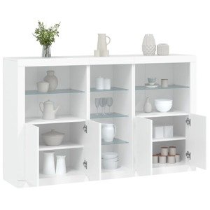 vidaXL Komoda s LED svetlami biela 162x37x100 cm