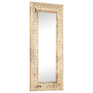 vidaXL Ručne vyrezávané zrkadlo 110x50x2,6cm mangovníkové drevo