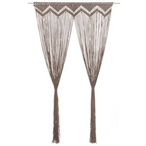 vidaXL Záclona macrame sivo-hnedý 140x240 cm bavlna