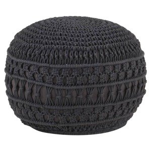 vidaXL Ručne vyrobená taburetka macrame, antracitová 45x30 cm, bavlna