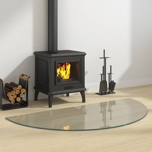 vidaXL Krbová sklenená doska polkruhová 1200x600 mm
