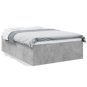vidaXL Posteľný rám betónový sivý 135x190 cm kompozitné drevo