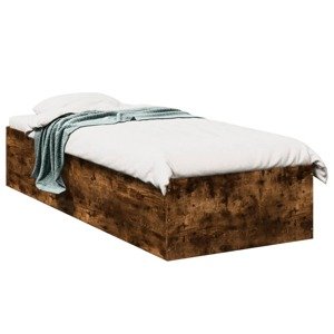 vidaXL Posteľný rám dymový dub 90x200 cm borovicový masív