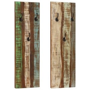 vidaXL Nástenné vešiaky na kabáty 2 ks 36x3x110 cm recyklovaný masív