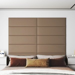 vidaXL Nástenné panely 12 ks kapučínové 90x30 cm umelá koža 3,24 m²