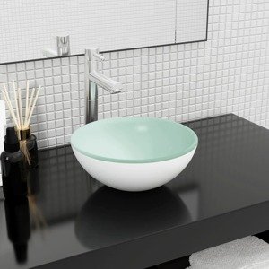 vidaXL Umývadlo tvrdené sklo 30x12 cm biele