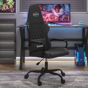 vidaXL Masážna herná stolička čierna umelá koža