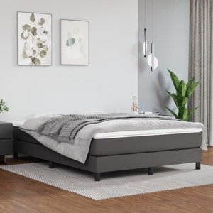 vidaXL Matrac s taštičkovými pružinami sivý 140x190x20 cm umelá koža