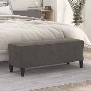 vidaXL Lavička tmavosivá 100x35x41 cm zamat