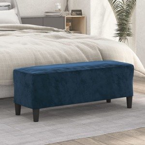 vidaXL Lavička modrá 100x35x41 cm zamat