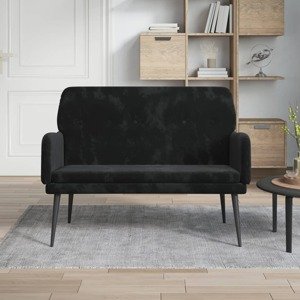 vidaXL Lavička čierna 108x79x79 cm zamat