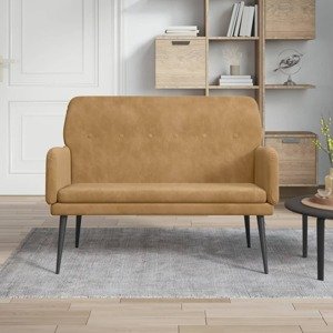 vidaXL Lavička hnedá 108x79x79 cm zamat