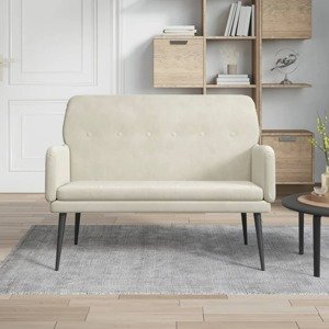 vidaXL Lavička krémová 108x79x79 cm zamat