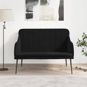 vidaXL Lavička čierna 110x76x80 cm zamat