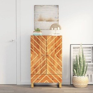 vidaXL Vysoká skrinka hnedo-čierna 60x33,5x100 cm masívne mango