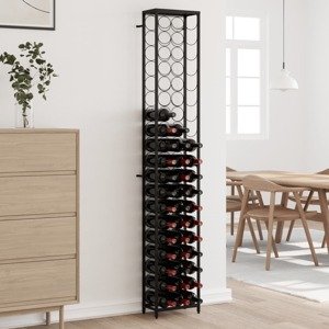 vidaXL Stojan na víno na 57 fliaš čierny 34x18x200 cm kované železo