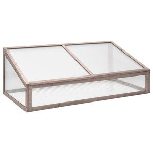 vidaXL Skleník sivý 110x58,5x39 cm jedľové drevo