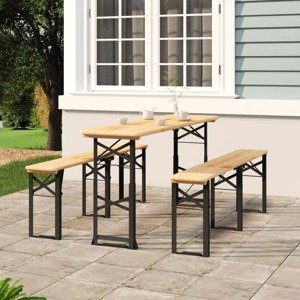 vidaXL Skladací pivný stôl 170x50x75/105 cm jedľové drevo