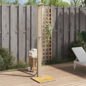 vidaXL Vonkajšia sprcha béžový 50x55x224 cm polyratan a akácia