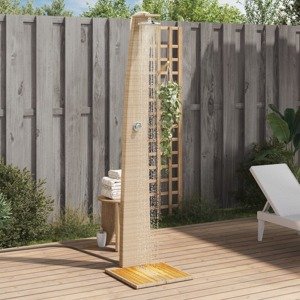 vidaXL Vonkajšia sprcha béžový 55x60x224 cm polyratan a akácia