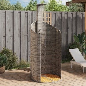 vidaXL Vonkajšia sprcha sivý 100x100x241,5 cm polyratan a akácia