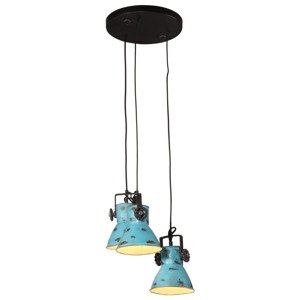 vidaXL Závesná lampa 25 W šmuhovaná modrá 30x30x100 cm E27