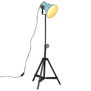 vidaXL Podlahová lampa 25 W šmuhovaná modrá 35x35x65/95 cm E27