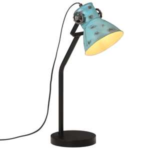 vidaXL Stolová lampa 25 W šmuhovaná modrá 17x17x60 cm E27