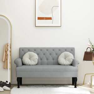 vidaXL Lavička s operadlom svetlosivá 120x62x75,5 cm látka