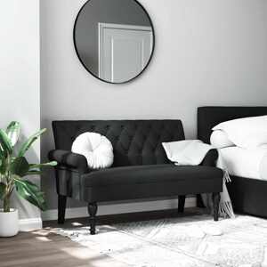 vidaXL Lavička s operadlom čierna 120x62x75,5 cm látka