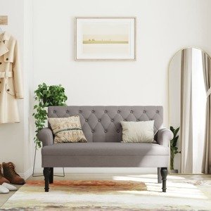 vidaXL Lavička s operadlom sivohnedá 120x62x75,5 cm látka