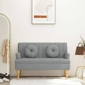 vidaXL Lavička s vankúšmi svetlosivá 113x64,5x75,5 cm látka
