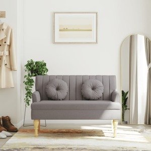 vidaXL Lavička s vankúšmi sivohnedá 113x64,5x75,5 cm látka
