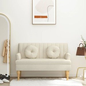 vidaXL Lavička s podložkami 113x64,5x75,5 cm, ľan