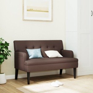 vidaXL Lavička s operadlom hnedá 112x65,5x75 cm umelá koža