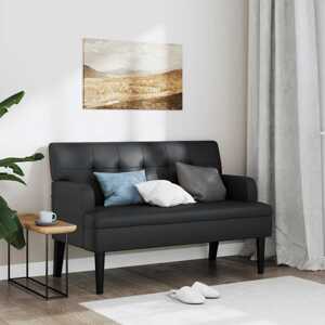 vidaXL Lavička s operadlom čierna 112x65,5x75 cm umelá koža