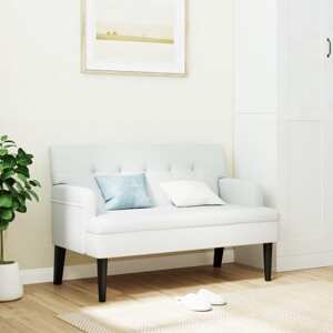 vidaXL Lavička s operadlom biela 112x65,5x75 cm umelá koža