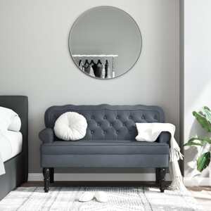 vidaXL Lavička s operadlom tmavosivá 119,5x64,5x75 cm zamat