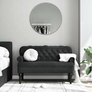 vidaXL Lavička s operadlom čierna 119,5x64,5x75 cm zamat